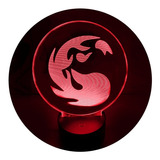 Lámpara 3d Rojo Magic Il App Base Negra