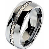 100s Joyería 8mm Anillo De Carburo De Tungsteno Para Hombre 