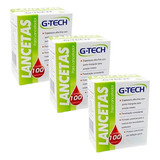 Lancetas Para Lancetador G-tech Kit Com 3 X 100un  G-tech