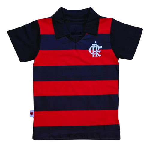 Camisa Infantil Flamengo Polo Listrada Retrô Oficial