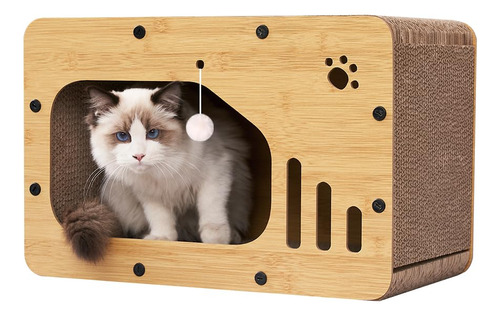 Casa Para Gatos Con Rascador, Cama Y Escondite De Mascotas