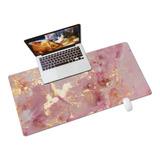 Mouse Pad Gamer 80x40cm Impermeable Piel Sintetica Rosa