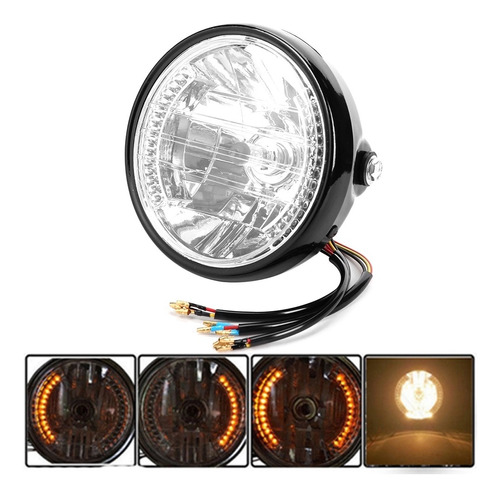 Bombilla H4 De 7 Pulgadas Para Faros Delanteros, Led, Giro F