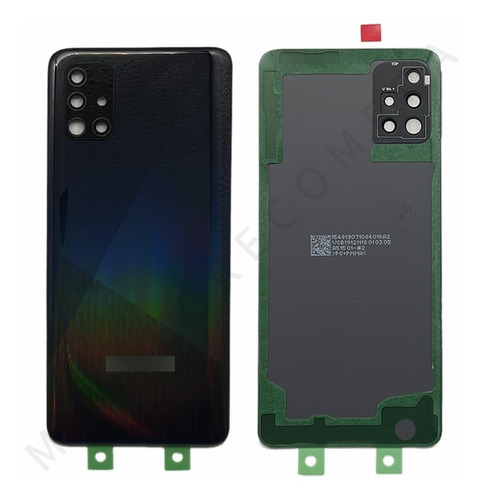 Tapa Trasera Con Cristal Cámara Para Samsung A51 A515 Negro