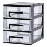 Caja De Almacenamiento De Soporte De 3 Niveles Negro