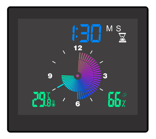 Reloj De Pared Digital Baño Lcd Temp/hum Dual Alarma