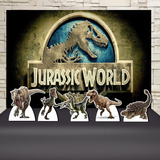 Kit Painel+displays Festa Infantil Jurassic World Rubi