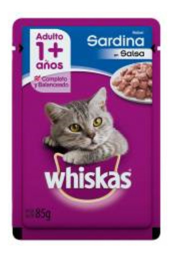 Pouch Whiskas Sardina 85gr Gatos Adultos