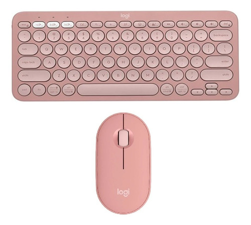 Teclado Y Mouse Logitech Pebble 2 K380s + M350s Rosado