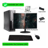 Computador Completo Hp Core I5 8gb Ssd240 + Monitor 19 Novo