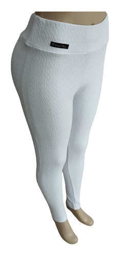 Calça Leg Branco Feminina Enfermeira Jacar Grosso Pp Ao Gg