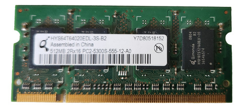 Memoria 512mb Pc2 5300s 667mhz Ddr2 (hys64t64020edl-3s-b2)