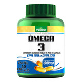 Ômega 3 (óleo De Peixe) Vitalab 1000mg 60cáps Epa180 Dha 120 Sabor Sem Sabor