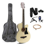 Guitarra Acústica Femmto Ag002 Con Accesorios Para Diestros Color Natural Arce Brillante