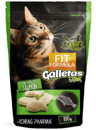 Snack Para Gatos Galletas Sabor Salmon 100g Fit Formula