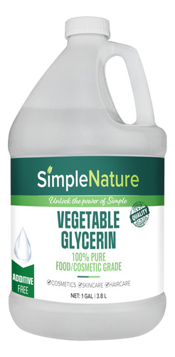 Simplenature Glicerina Vegetal 100% Pura, 1 Galon (128 Onzas