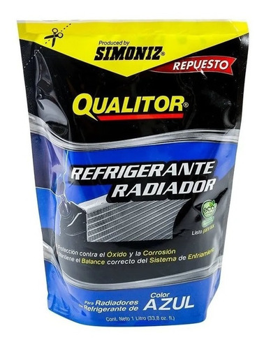 Refrigerante Radiador Qualitor Simoniz Color Azul 1 Litro