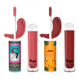 Set De Labiales Yuya Larga Duración Sirena - Viva 2 Pzs Acabado Mate Y Brilloso Color Sirena-viva