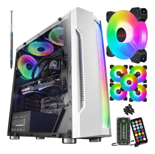 Gabinete Pc Gamer Atx + Kit Fans Led Rgb + Controladora #dsb