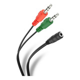 Cable Adaptador Convertidor Plug 3.5 Audio Y Micrófono 1 A 2
