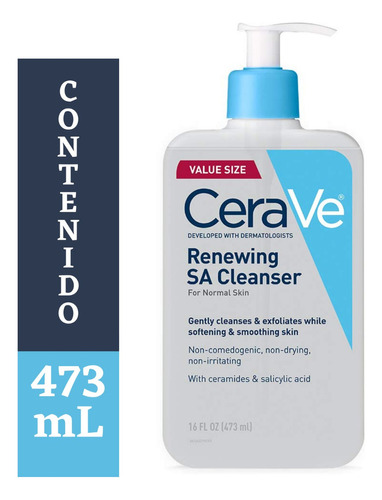 Cerave Renewing Sa  Cleanser Limpiador Con Ácido Salicílico