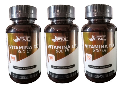 Pack 3 Vitamina D3 Fnl 3 Frascos 90 Cápsulas C/u 800 Ui.