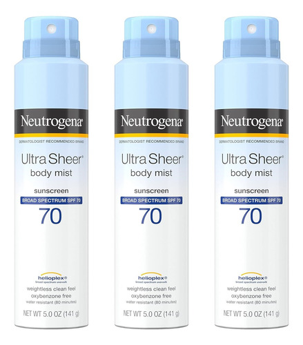 Neutrogena Ultra Sheer Body Sunscreen Spf 70 3 Pk.