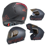 Casco Roda Revenge Pro Abatible Dot Hombre Mujer Con Luz Led