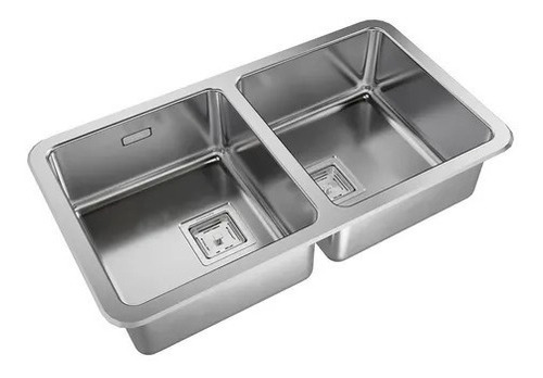 Pileta Cocina Doble Johnson Acero Quadra Q76 A Acero Inoxida