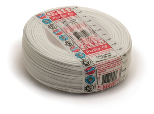 Cable Unipolar 2,5mm Blanco Imsa Plastix Cf Rollo X 100 Mts 