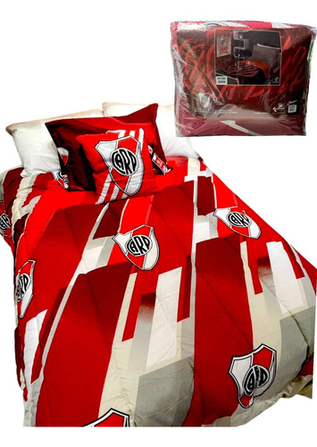 Acolchado River Plate Estampado 2 1/2 Queen Orgullo Unico!