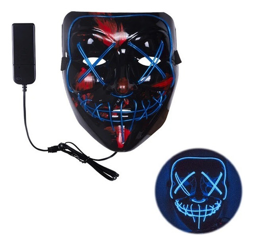 Mascara Led Neon Carnaval Cosplay Fantasia Masculina Terror