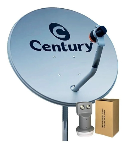 Antena Parabólica Century 60cm  Ku 5g  Lnbf Duplo  Cabo 15m