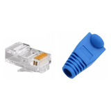 Conector De Red Rj45 Y Protector Rj 45 Plug Rj45 X4 Unidades