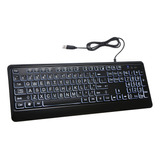 Teclado: Interfaz De Teclado Con Cable, Usb, Letra Grande, R