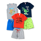 Kit 3 Conjuntos Infantil Masculino Roupa De Verão Menino