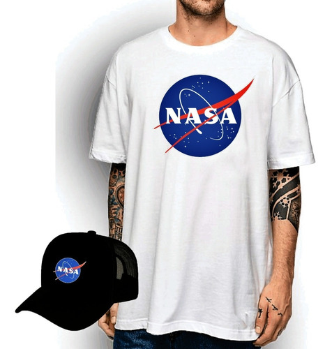 Kit Camiseta E Bone Nasa Nerd Tecnologia Geek Tumblr