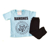 Conjuntos Para Bebe Pink Floyd Rock Ramones Remera Pantalon