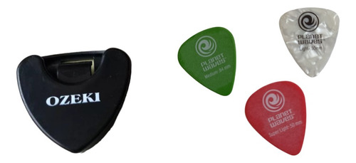 Portapicks Púas Uñas Adhesivo Guitarra + 3 Picks