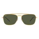 Óculos De Sol Ray-ban 0rb3636 New Caravan Unissex Cor Ouro Cor Da Armação Ouro Cor Da Haste Ouro Cor Da Lente Verde Desenho Quadrado