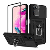 Funda Uso Rudo Para Xiaomi Poco Redmi + Kit 2 Micas Cristal