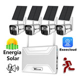 Cámara Exterior Kit Seguridad Inalámbrico Energía Solar 4mp