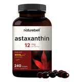 Astaxantina 12mg (240 Cápsulas Blandas) Naturebell Hecho Usa