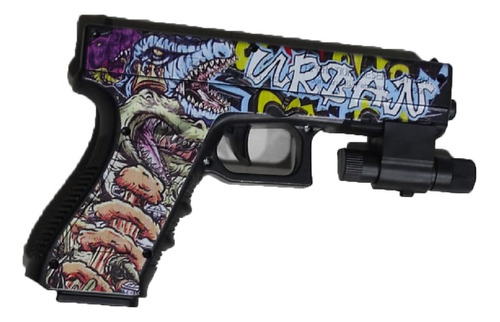 Pistola Urban Rex Juguete Lanzador Hidrogel Balin Manual Luz