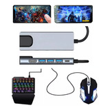 Kit Teclado Mouse Jogos + Adap Hub 6 In 1 Tipo C Rj45 1000mb