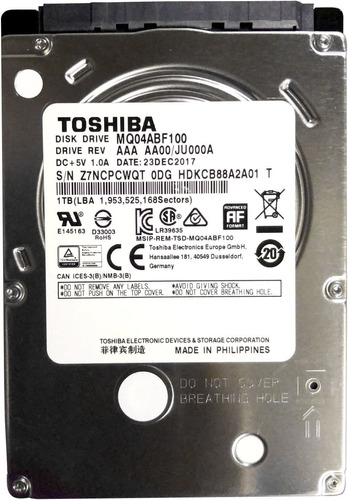 Disco Duro Mq04abf100 Toshiba 1tb