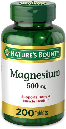 Nature's Bounty Magnesio 500mg 200 Tabletas