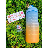 Termo Motivacional Botella De Agua 2 Lt Con Stickers Kawaii