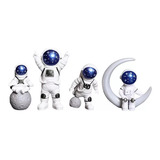 4resina Astronauta Figuras Decorativas Miniaturas Estatuilla