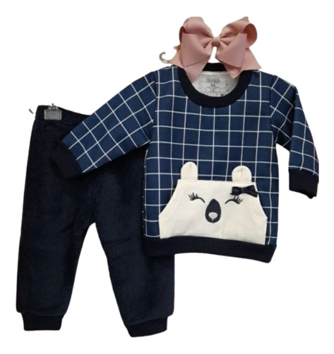 Conjunto Bebê Moletom Fleece Inverno - Feminino E Masculino